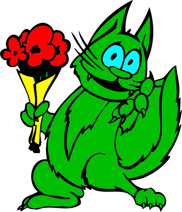 green cat clipart - photo #36