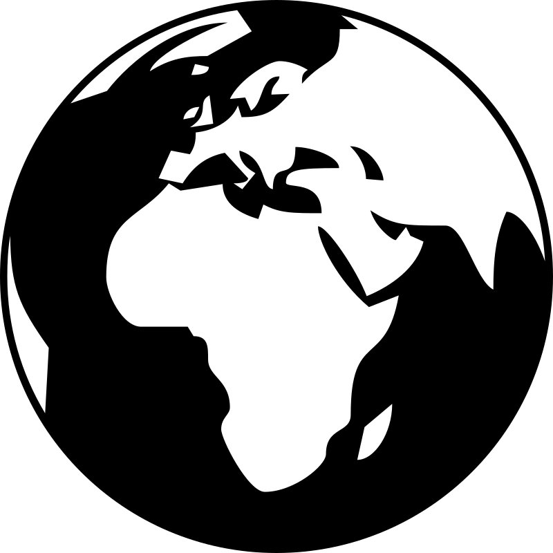 clipart of globe in black and white - photo #17