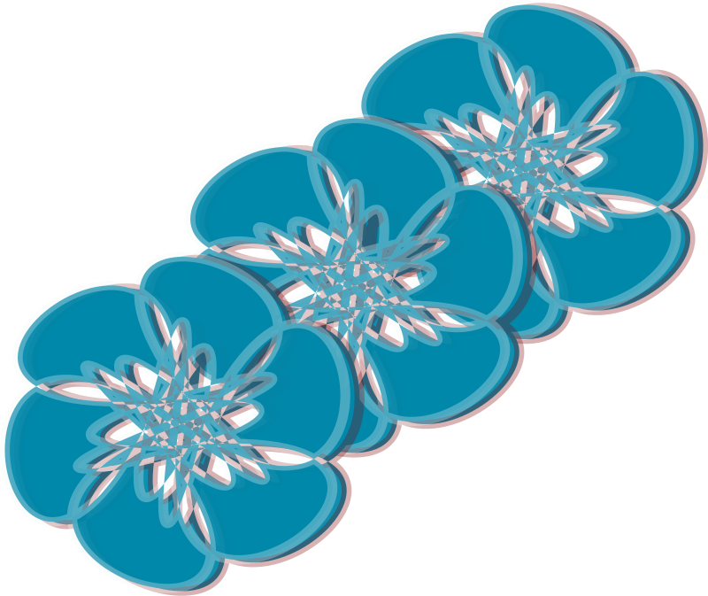 Clipart - blue flowers