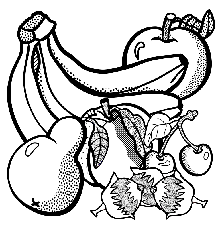 clipart fruits black and white - photo #42