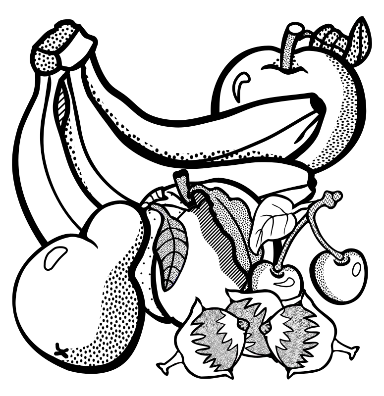 fruits clipart black and white - photo #38