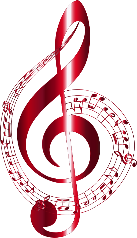 Clipart - Vermilion Musical Notes Typography No Background