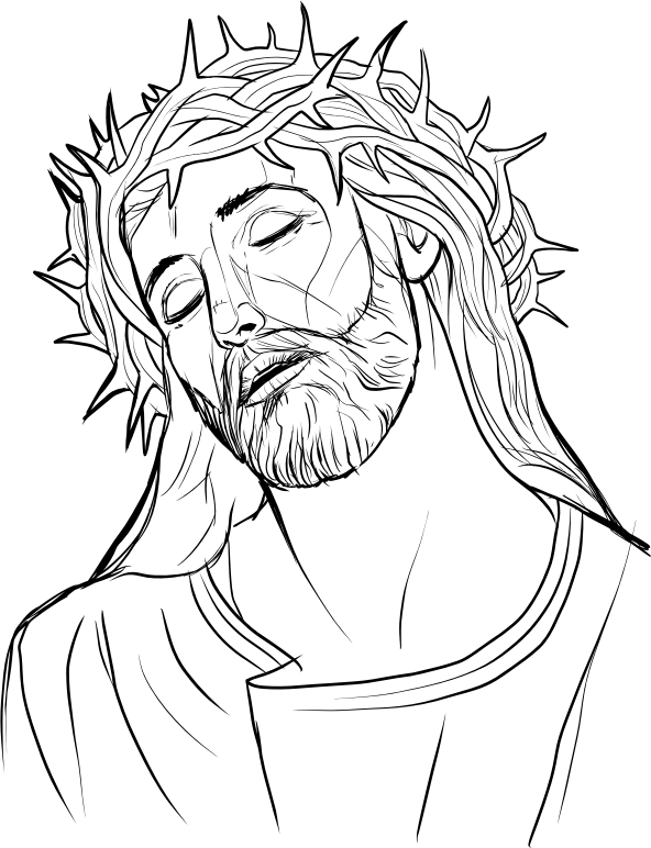 Line Drawing Jesus Face : Crown of thorns line drawing imgkid the image