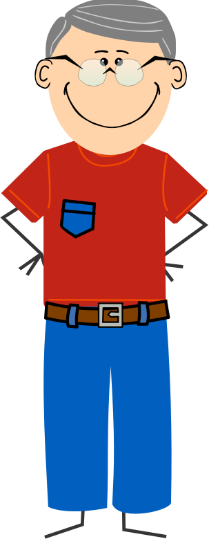 Clipart - Grandpa with jeans and t-shirt