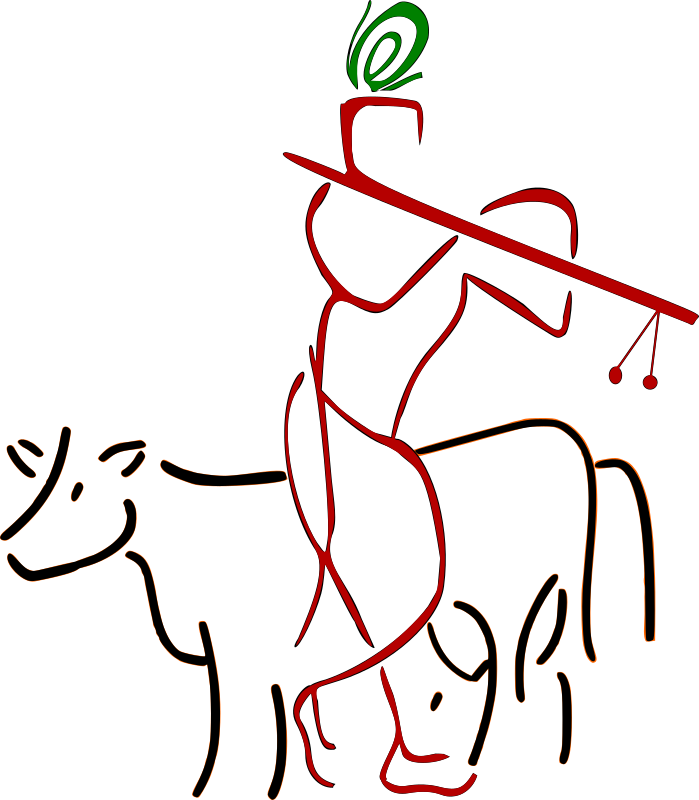 Line Art Krishna : Clipart cow and krishna