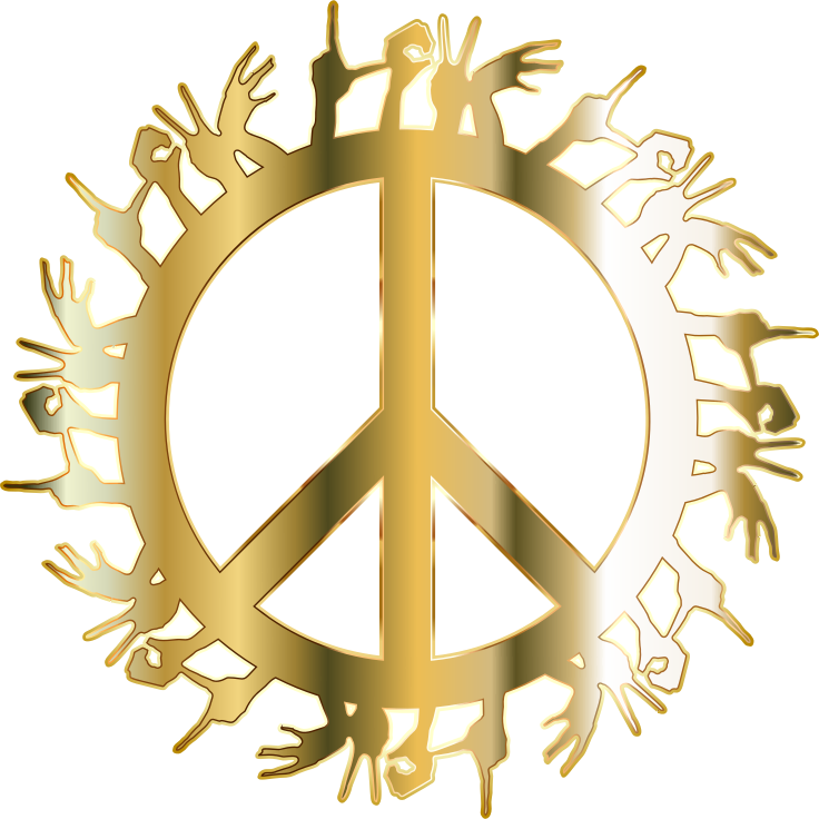 Clipart - Gold Love Hands Peace No Background
