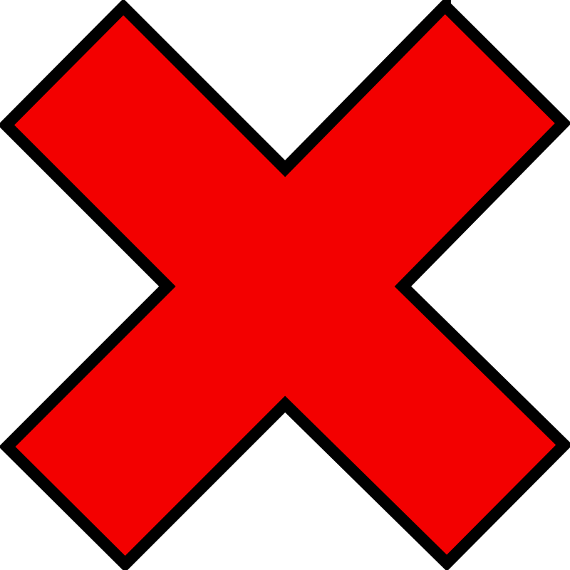 for symbol sign cross of the Clipart  Cross Out