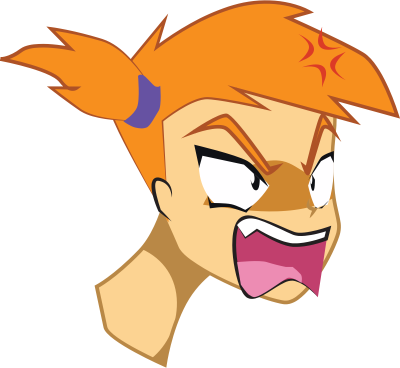 Clipart - Angry Anime Girl