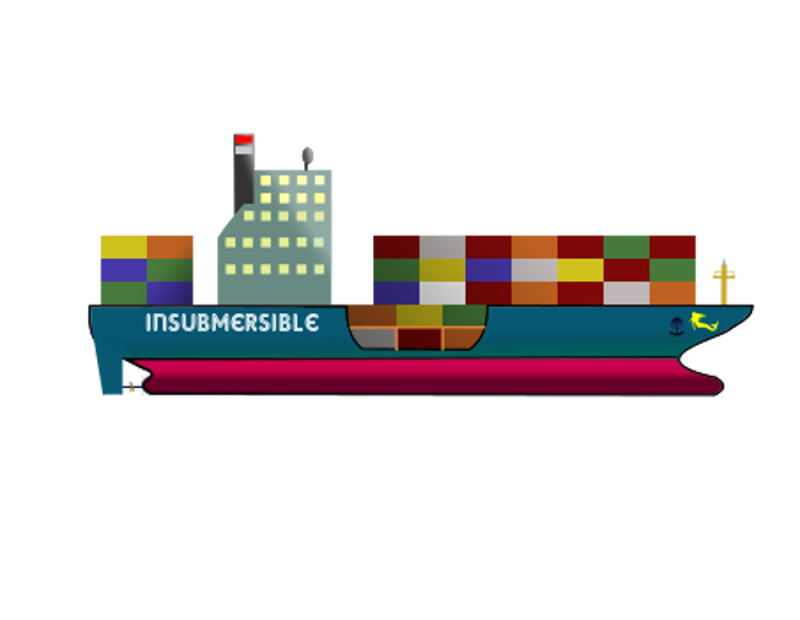 Clipart - Container Ship "the INSUBMERSIBLE"