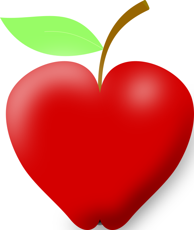 clipart apple with heart - photo #2