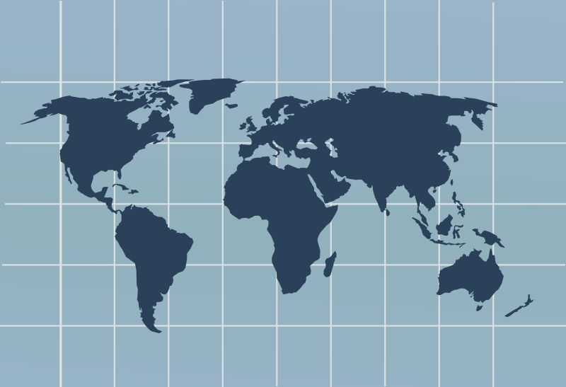 Clipart - world map with grid