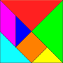 Tangram with saturated spectral colors